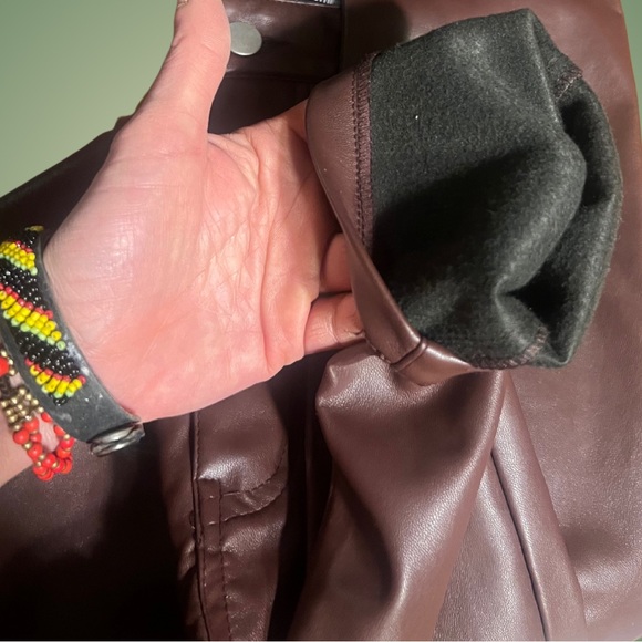 Pretty Little Liars dark Brown Leather fleece lined highwaisted skinny pants - Picture 4 of 11